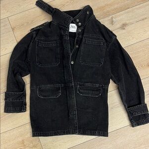 Zara Charcoal Denim Jacket